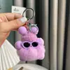 Lindo Conejo Rex de Imitación con Piernas Largas, Colgante Llavero de Coche Bola de Carbón Pequeña, Colgante de Peluche para Bolso, Muñeco de Regalo