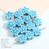 Accesorios de bricolaje, cuentas de flor de cerámica de macarrón, cuentas de pétalos coloridas de agujero recto, accesorios para ropa, cuentas sueltas