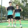 Traje deportivo Ropa de Fitness para Hombre Secado Rápido Verano Seda de Hielo Manga Corta Pantalones Cortos Camiseta Pluma Baloncesto Fútbol Ropa para Correr