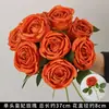 Rosas de Creme Simuladas de 3 Cabeças, Decoração de Fundo para Casamento, Arranjo de Flores para Guia de Estrada, Flores de Seda Estilo Europeu para Casamento, Flores Artificiais