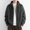 Chamarra Suéter con Capucha de Gama Alta para Hombre, Nuevo Estilo Otoño e Invierno, Estilo Perezoso, Estilo Coreano, Sencillo Top de Lana Tejido Abierto por Delante