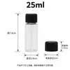 En Stock Suministro Directo Botellas de Plástico Transparente de Hombro Redondo Botellas Dispensadoras de Muestras para Mascotas Botellas de Almacenamiento de Reactivos Ordinarias de Plástico Negro y Blanco con Tapa de Rosca