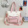 Bolsa de Ombro Doce Nova Tendência Estilo Japonês Alta Aparência para Meninas, Bolsa Transversal Leve de Grande Capacidade para Alunos do Ensino Fundamental