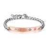 Joyería de Aleación de Comercio Exterior Europea y Americana al por Mayor Pulseras para Pareja Oro Rosa Joyería Grabada Personalizada Modelos Nuevos de Moda Transfronteriza