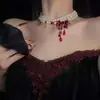 Collar Retro de Calavera con Encaje Negro Steam Lolita Joyería Oscura para el Cuello Accesorios Exagerados de Halloween Góticos