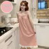 Camisón de verano de algodón para mujer, estilo francés, sexy con copas en el pecho, estilo palacio, dulce ropa de casa para dormir en verano