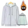 Nueva sudadera con capucha forrada de forro polar transfronteriza de otoño e invierno, holgada y versátil, chaqueta deportiva casual con cremallera y cuello alto engrosado