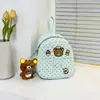 Mochila de estilo coreano linda con bordado de oso de lunares, gran capacidad, nueva moda de verano 2026, simple, versátil, ligera