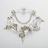 Exclusivo transfronteiriço para pulseira de miçangas de cristal branco Panjia DIY pingente em forma de coração fornecimento de joias transfronteiriço atacado