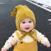 Touca de Bebê Inverno Lã Fofa Estilo Coreano Bebê Acolchoada Quente Tricô Proteção de Orelha Chapéu à Prova de Vento para Exterior