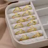 Anel simples novo de aço inoxidável com símbolo das 12 constelações anel de pedra de aniversário anel aberto anel de cauda conjunto