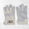 Guantes de Soldadura de Piel de Vaca de Cuello Amarillo Cortos Reforzados Anti-Costura Guantes de Protección Laboral Guantes de Trabajo para Soldador Aislantes del Calor y Resistentes a Altas Temperaturas