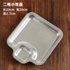 Plato para Barbacoa estilo Coreano 304 con Plato de Sabores de Tres Compartimentos Drenaje Plato para Dumplings Plato Picante Plato para Barbacoa Plato para Bistec