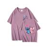 Camiseta Dizai de manga corta con cuello redondo y puntada periférica de animación, de algodón puro, para parejas, para bebé estrella, ropa de verano a juego.