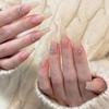 Uñas Almendradas Portátiles, Uñas Largas Estilo Europeo y Americano, Estilo Dulce y Fresco, Arte de Uñas con Pedrería Estrella Cruzada Blanco y Negro, Puntas de Uñas Postizas, Pegatinas para Uñas