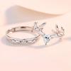Yi Lu tiene tu anillo de pareja para hombre y mujer, anillo de pareja simple de plata esterlina con asta de ciervo para estudiantes, regalo de cumpleaños para la novia