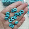 4x cuentas turquesa de 10 mm agujero grande 3 mm línea negra cuentas espaciadoras turquesa azul disco accesorios de joyería DIY