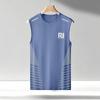 Chaleco de seda de hielo para hombre, moderno, fino, de cuello redondo, de malla, transpirable, de secado rápido, deportivo, ancho, sin mangas, de verano