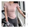 Meixi Top Esportivo Justo Feminino Manga Curta Curto Sexy Slim Fit Roupas Fitness Famoso na Internet Secagem Rápida Camiseta de Yoga