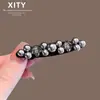 Novo Prendedor de Cabelo Elegante com Pérolas, Presilha Bico de Pato para Mulheres, Presilha Lateral com Strass de Luxo Leve, Pente de Cabelo de Alta Qualidade, Presilha para Franja, Acessório de Cabelo