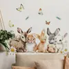 Pegatinas de Pared de Animales Conejo de Pascua Transfronterizas para Habitación Infantil Dormitorio Pared Decoración del Hogar Mural Autoadhesivo Pvc