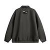 Jaqueta Masculina Loose Estilo Arcade Americano com Bolsos tipo Ferramenta Costura Detalhada Couro PU Lapela Dupla