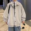 Jaqueta masculina primavera e outono, elegante, solta, bonita, para todos os estilos, estilo japonês, vintage, jaqueta de trabalho, marca da moda