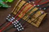 Suyu colar de cordão trançado à mão 8 oito contas joia pingente dourado e prateado cordão para pendurar acessórios para joias diy joias estilo étnico