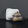 Tetera Púrpura Portátil con Una Tetera y Una Taza, Cambia de Color al Calentarse, Separación de Té y Agua, Taza de Preparación Rápida de Gran Capacidad, Juego de Té
