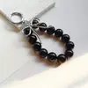 Pingente Chaveiro Versátil Estilo Coreano com Laço Irregular de Metal e Contas de Pérola, Decoração de Comprimento Estendido para Capas de Celular e Bolsas