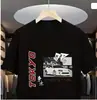 [Código Europeo Transfronterizo] Camiseta de Cuello Redondo Algodón Puro 180g Patrón de Coche y Cerveza--Personalizado