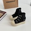 Botas Martin de Moda de Estilo Coreano con Suela Gruesa y una Sola Correa, Zapatos de Lona para Mujer, Zapatillas Deportivas Casuales Simples Retro de Verano