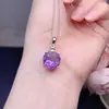 Colgante de Amatista Pura Natural para Mujer Color Súper Genial Misterioso Morado de Ensueño 12*12 mm Alto Grado S925 Puro