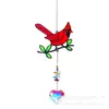 Pájaro Rojo Rama Flor Color AB Corazón Atrapasoles Decoración Amazon Suministro Transfronterizo