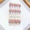 Daiyueda Unhas Portáteis Feitas à Mão Outono e Inverno Nova Primeira Neve Zircônia Diamante Lustre Puro Francês Olho de Gato Patch de Manicure