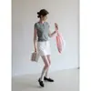 Camiseta de punto EGKA de alta inteligencia con cuello polo y manga corta, fina de verano, casual, corte slim, versátil, top de manga raglán