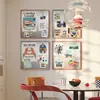 Ímãs de Geladeira Magnéticos de Aço Inoxidável Podem Ser Usados para Pendurar Fotos, Parede de Fotos Criativa de Alto Padrão Bauhaus, Pintura Decorativa de Entrada da Sala de Estar