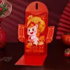 Envelope Vermelho de Ano Novo 2026 Novo Modelo Pop-Up 3D Personalizado Criativo Dobrável Pacote Vermelho para o Ano do Cavalo Envelope de Dinheiro da Sorte para Crianças