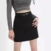 Falda de traje gris para mujer, primavera y otoño, con explosiones, cintura alta, ajustada, de moda, de corte A, falda adelgazante de cadera.