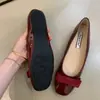 Sapatos Femininos Chuyuji Wanwan 2026 Outono Doce Francês Gentil Fada Laço Bico Quadrado Raso Sapatos de Vovó