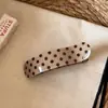 Pinza de cocodrilo vintage con estampado floral de lunares para niñas, pinza de garra versátil con estampado de cuadros dulces, leopardo japonés y coreano para el uso diario