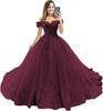 Amazon 2026 Nuevo Vestido de Noche Hombros Descubiertos Sin Tirantes Vintage Escote Corazón Bordado Tridimensional Cola Larga Colorido Vestido de Boda
