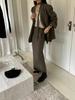 Traje Elegante de Alta Gama para Mujer Dongdaemun Moda Otoño Caída Versátil para Viajar Chaqueta Holgada Adelgazante