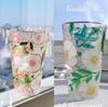 Vaso de vidrio pintado a mano diy pintado graffiti pintura para vidrio alto transparente borde dorado patrón martillado taza regalo creativo