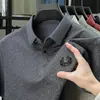 Camisa Polo de Manga Corta para Hombre, Nueva Moda de Verano para Hombre, Lujo Ligero, Camiseta Transpirable Fina Estampada de Gama Alta de Media Manga