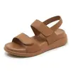 401-1 Novas Sandálias Casuais Versáteis da Moda Europeia e Americana da Amazon com Velcro Sapatos de Dedo Femininos de Solado Grosso Dropshipping