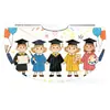 Gorros y Togas de Graduación para Jardín de Infancia Hechos a Medida de Fábrica con Capas de Disfraces Infantiles Temáticas del Campus Impresas al por Mayor