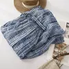 Falda de Verano Nueva Retro de Algodón y Lino Estampada de Corte A para Mujer, de Cintura Alta, Holgada, Adelgazante, Estilo Suave, de Longitud Media
