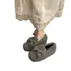 Zapatos planos peludos con lazo estilo hada para mujer, nuevo modelo otoño e invierno 2026, zapatos slip-on con lazo, cálidos y de peluche