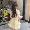 Vestido floral lindo súper atractivo 2025 nuevo elegante ropa de primavera para mujer francés reductor de edad cintura ins